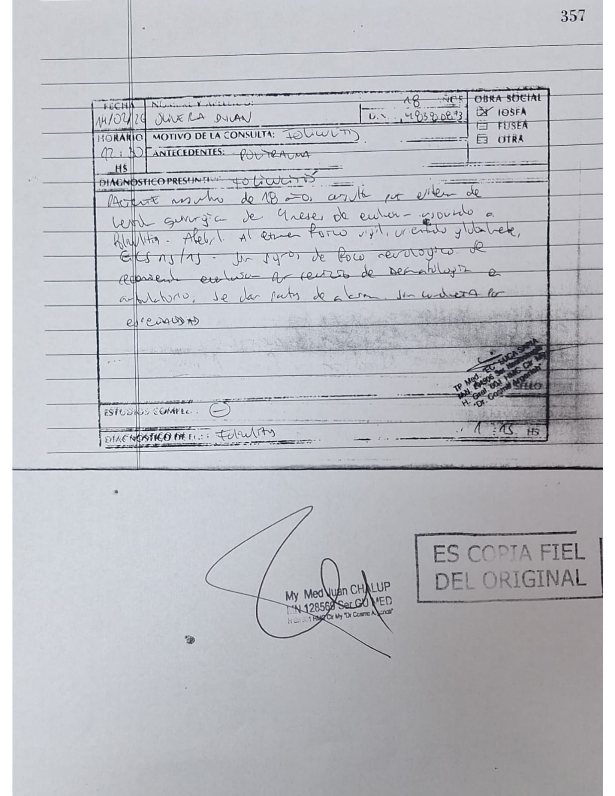 Certificado médico falso